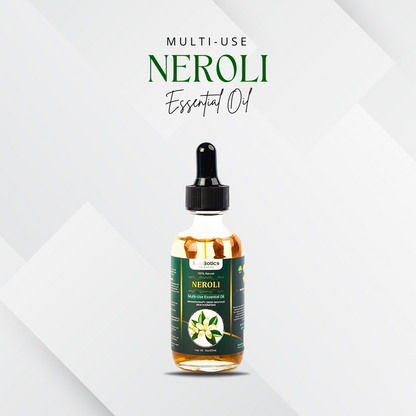 Luxury Neroli Essential Oil bottle with TrustBotics branding on white background – premium skincare and aromatherapy product photo.