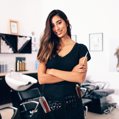 Beauty salon professional representing TrustBotics partnership opportunities for hair salons and beauty professionals.