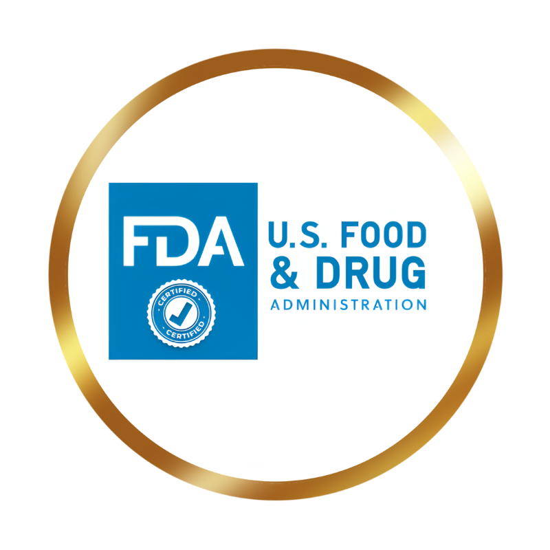 FDA U.S. Food and Drug Administration certification symbol representing high manufacturing and safety standards for TrustBotics products.